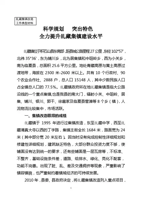 别藏集镇改造建设典型材料