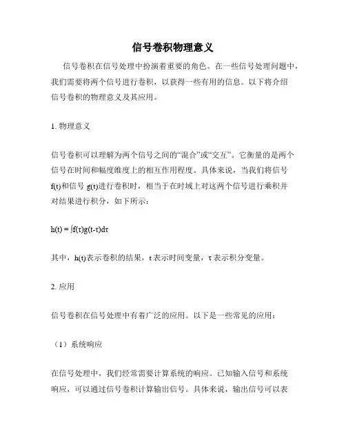 信号卷积物理意义