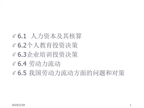 第六章人力资本投资