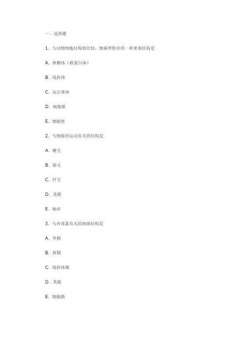 细菌学总论及答案