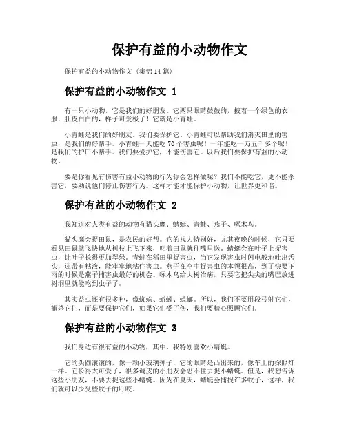 保护有益的小动物作文