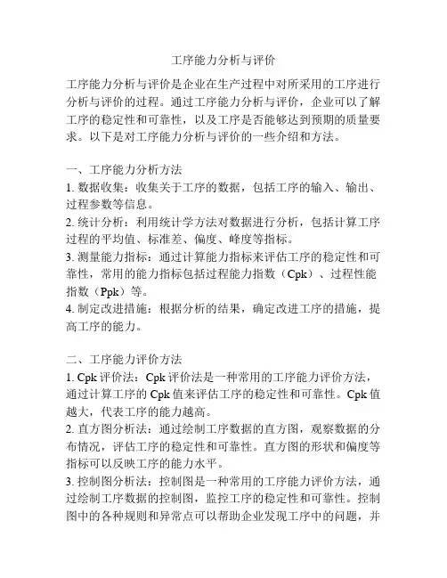 工序能力分析与评价