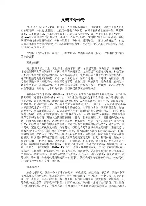 灵鹊正骨传奇