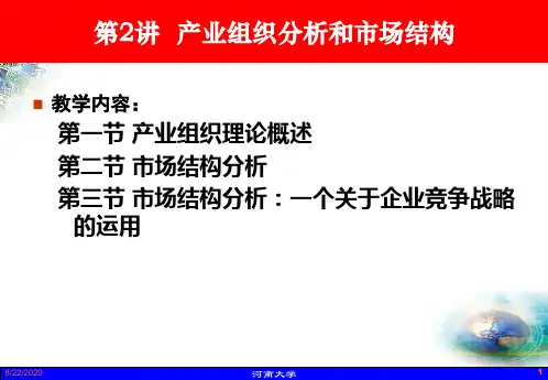 2产业组织分析与市场结构知识分享