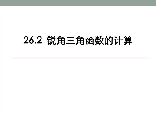 《锐角三角函数的计算》PPT课件教学课件