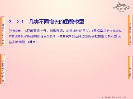 高中新人教A版必修1数学课件 3.2.1 几类不同增长的函数模型1
