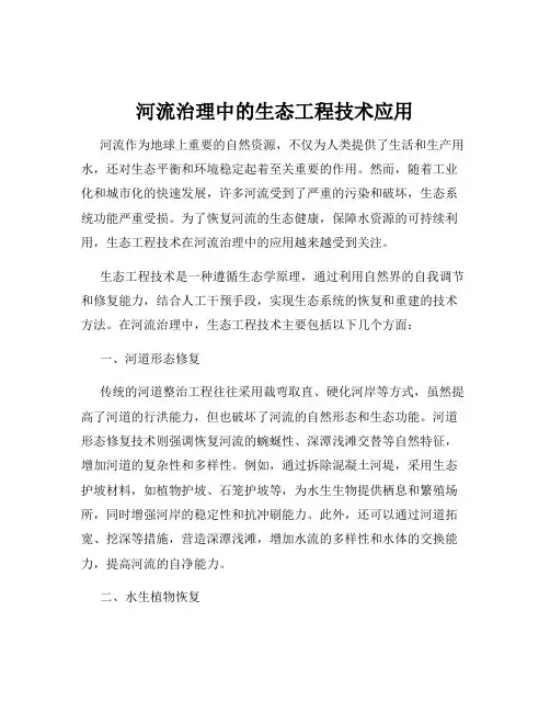 河流治理中的生态工程技术应用