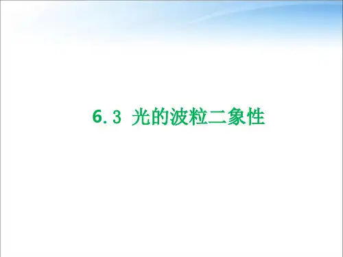 教科版高中物理选择性必修第三册第六章第3节光的波粒二象性