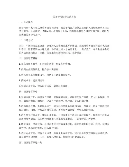 劳务公司经济运营方案