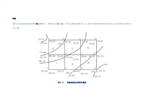 场地平整土方计算实例