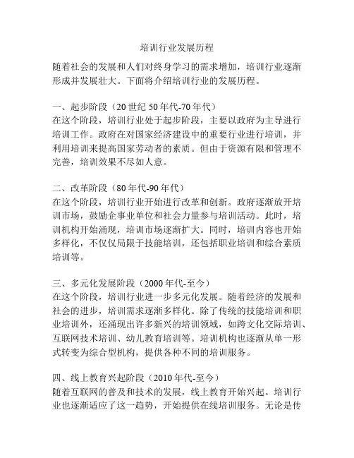 培训行业发展历程