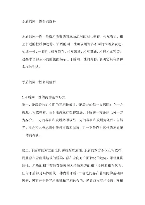 矛盾的同一性名词解释