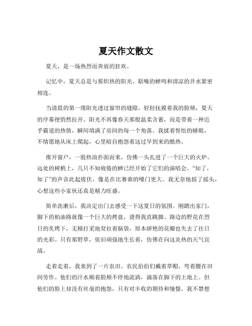 夏天作文散文