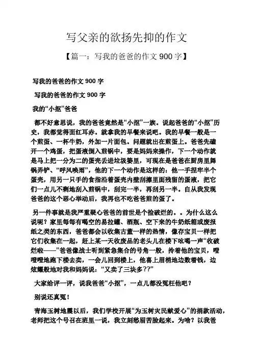 父亲作文之写父亲的欲扬先抑的作文