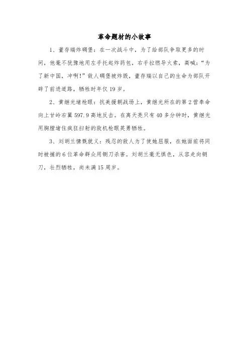 革命题材的小故事
