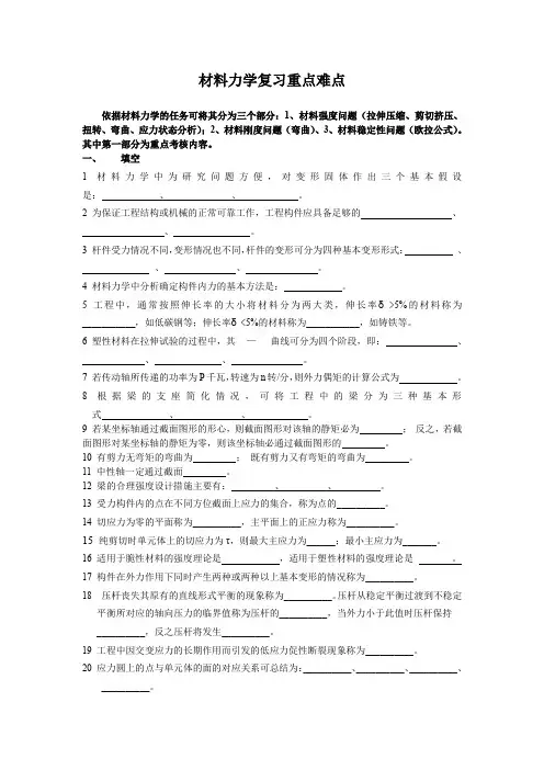 (备份)材料力学复习重点难点