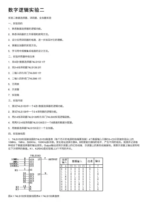 数字逻辑实验二