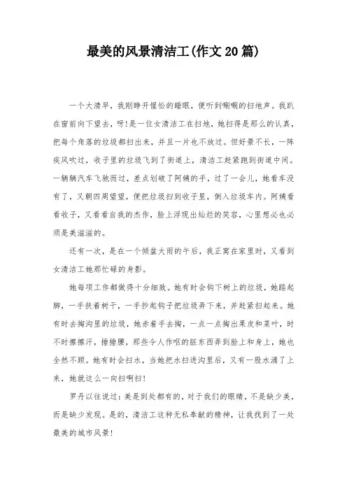 最美的风景清洁工(作文20篇)