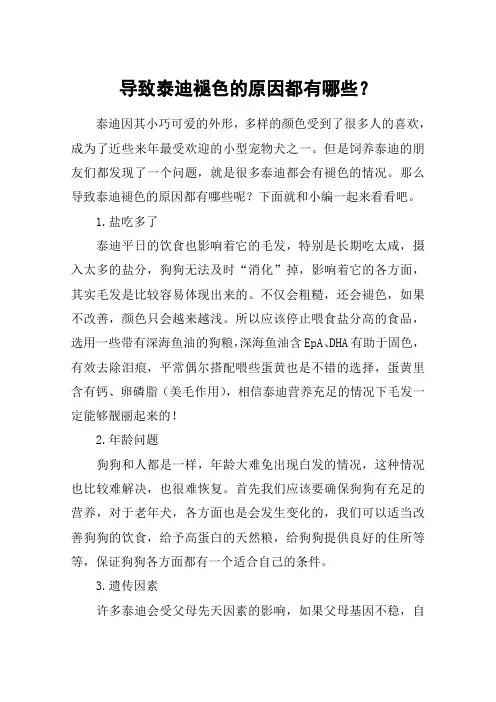 导致泰迪褪色的原因都有哪些？