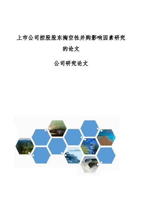 上市公司控股股东掏空性并购影响因素研究的论文-公司研究论文
