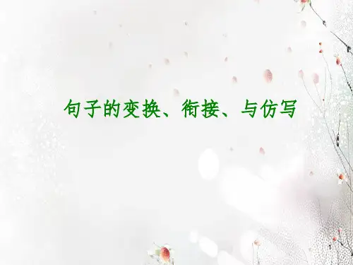 中考语文复习PPT课件6：句子的变换、衔接、与仿写