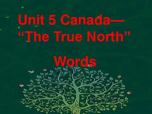 高中英语必修三unit5 Canada—“The True North”词汇教学课件PPT