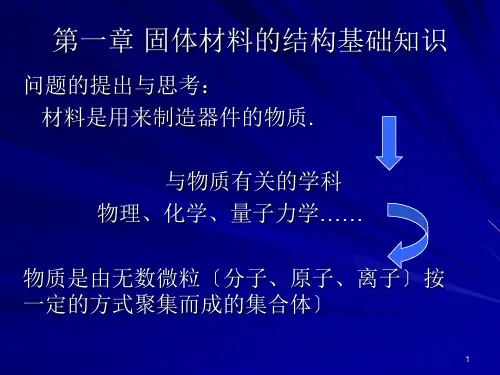 固体材料的结构基础知识