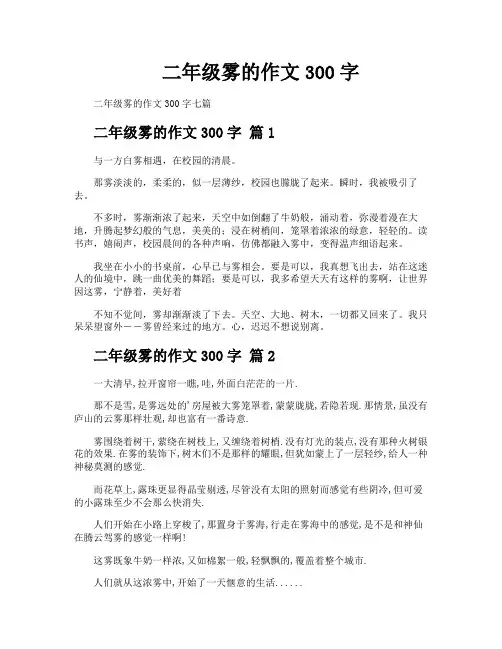 二年级雾的作文300字