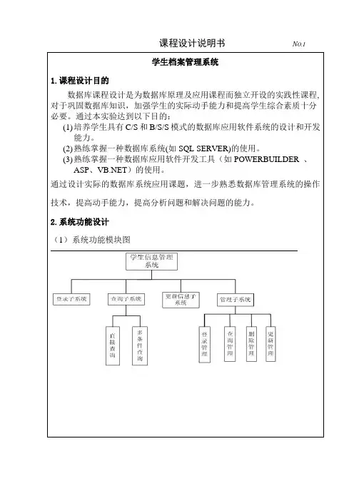 学生档案管理系统