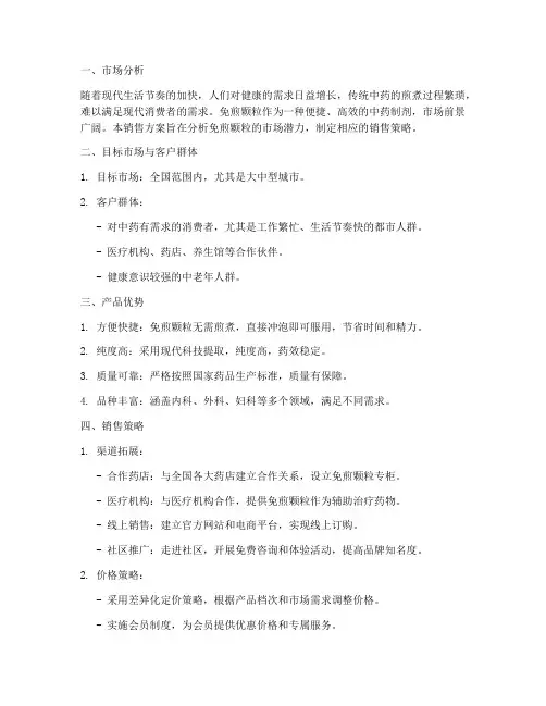 免煎颗粒销售方案