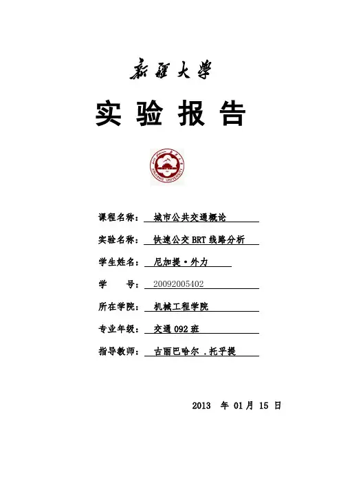 快速公交BRT调查分析