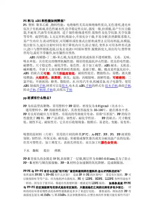 ps料与abs料性能如何辨别