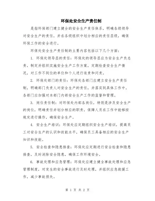 环保处安全生产责任制
