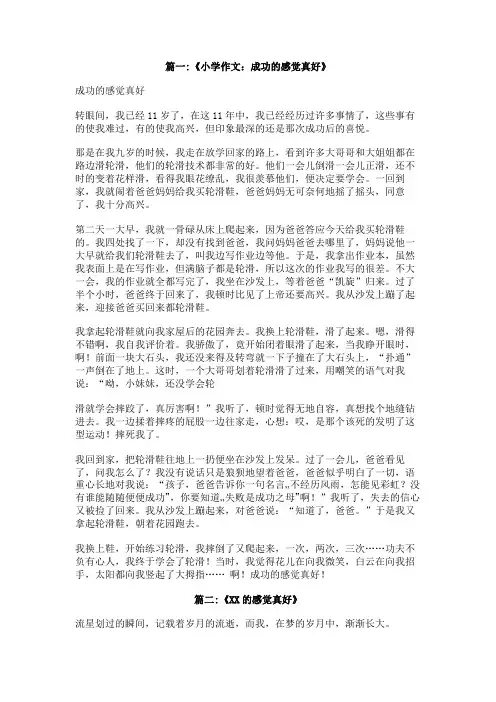 xx的感觉真好作文200