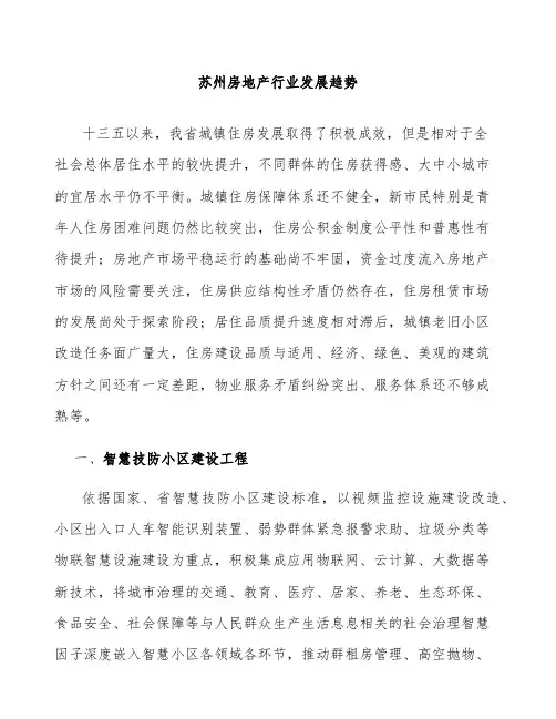 苏州房地产行业发展趋势