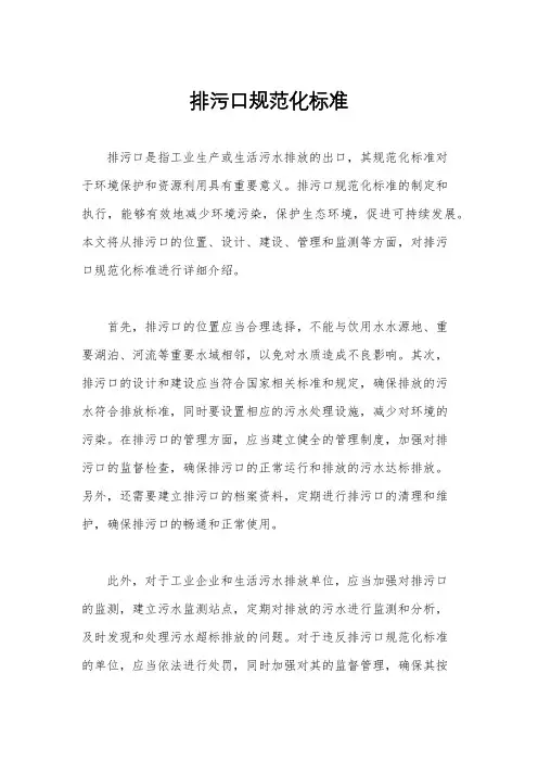 排污口规范化标准