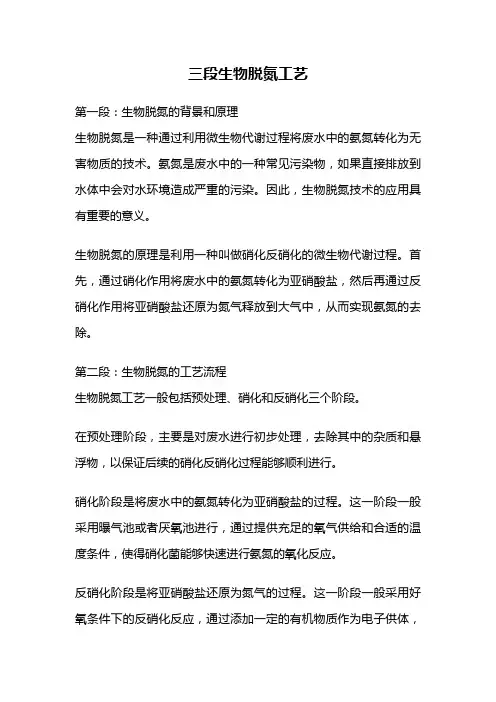 三段生物脱氮工艺