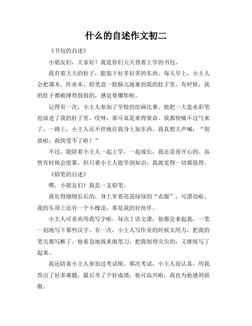 什么的自述作文初二
