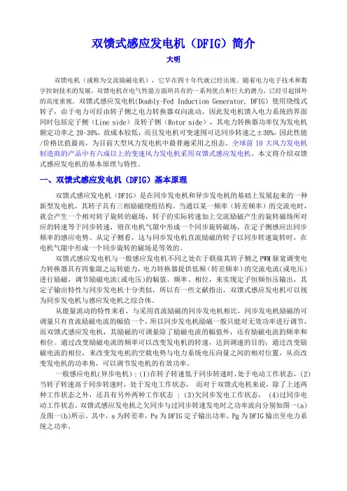 双馈式感应发电机(DFIG)说明