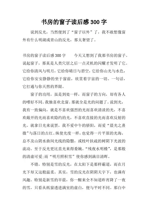 书房的窗子读后感300字