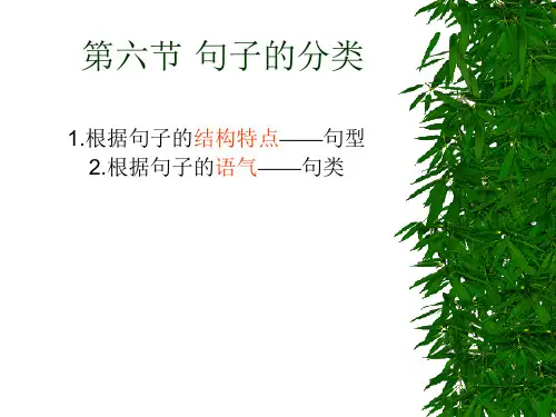 现代汉语语法第六节之句型