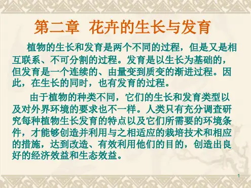 花卉的生长与发育演示课件