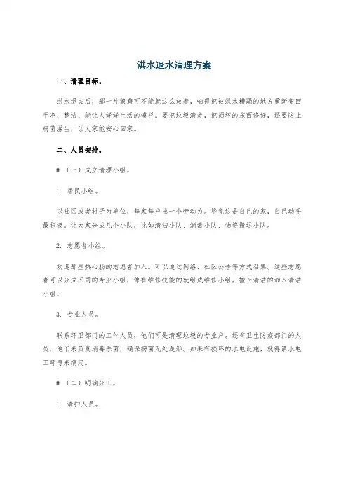 洪水退水清理方案