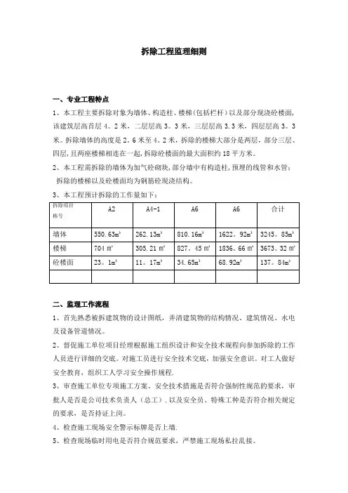 拆除工程专项监理细则