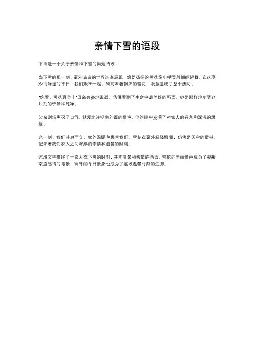 亲情下雪的语段