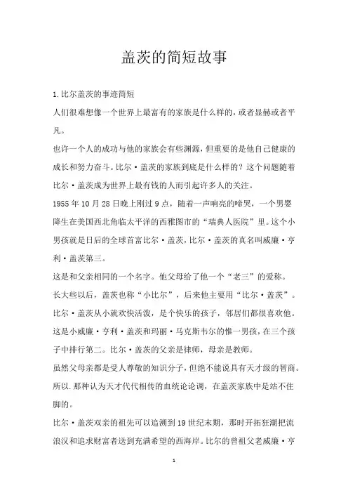 盖茨的简短故事