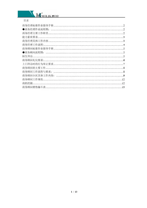 业务拓展标准工作规范手册