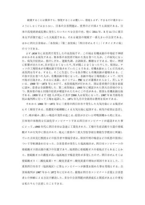日本四大公害论文 日语