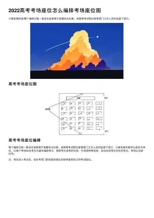 2022高考考场座位怎么编排考场座位图