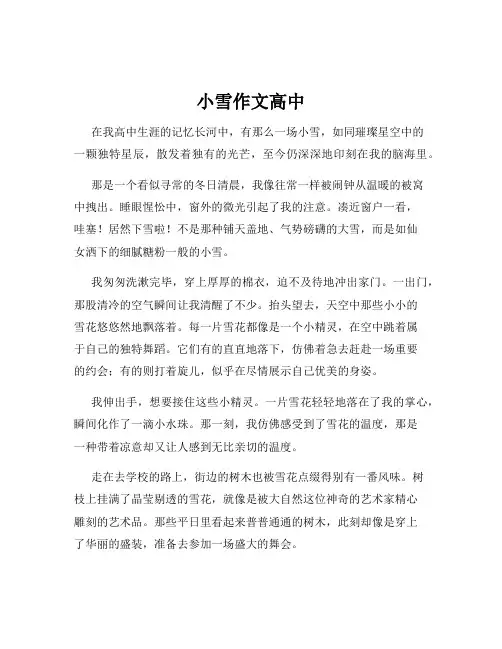 小雪作文高中 2